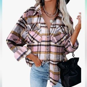 Amazon pink plaid shacket